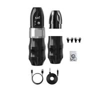 Kit De Machine À Tatouer Sans Fil, Avec Poignée Supplémentaire 38mm, Batterie 2400mAh, 40 Cartouches Mixtes For Artistes Tatoueurs EntraîNement De PréCision(Silver one battery)