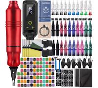 Kit de machine à tatouer sans fil complet avec alimentation aiguilles à cartouche et accessoires[KK29]