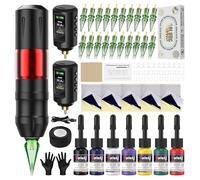 Kit de Machine à Tatouer Solong 20 Aiguilles de Tatouage, 7 Flacons d’Encre, 2 Batteries 1800mAh, Kit Complet de Tatouage pour Débutants et Professionnels EF-TKP752AEU-2