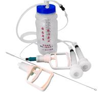 Kit de machine à traire manuelle pour vaches et chèvres, traire portable avec double pompe, 25,4 x 15,9 x 18,1 cm, comprend une brosse et une bouteille