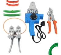 Kit de machine de soudage à courroie ronde en polyuréthane - Soudeur à chaud 300 ℃ pour courroies en polyuréthane avec coupe-ciseaux, fixation d'alignement et pinces de connecteur