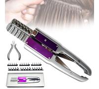 Kit de machine d'extensions de cheveux 6D, outil d'extension de cheveux invisible sans couture à 5 broches avec pinces et boucles en forme de C for salon