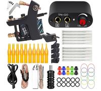 Kit de Machines à tatouer à bobines,Kit de tatouage bon marché pour débutant avec alimentation électrique,aiguillesTattoo Kit H