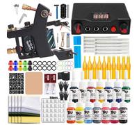 Kit de Machines à tatouer à bobines,Kit de tatouage bon marché pour débutant avec alimentation électrique,aiguillesTattoo Kit D