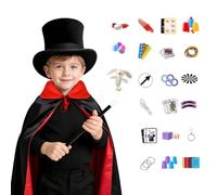 <>Kit de Magie Enfant Avec baguette, gants, chapeau, costume interactif | Kit magicien enfant d'imitation pour Garçons Filles Noël Halloween Fête Anniversaire Théâtre Carnaval