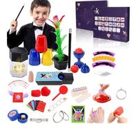 Kit de Magie,Tour de Magie-120 Tours de Magie Enfant-avec Baguette Magique et Instructions,pour