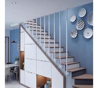 Kit de Main Courante d'escalier Moderne, Main Courante de Transition en métal Blanc rampes d'escalier de Type L Rampe d'escalier en Fer forgé pour Garde-Corps intérieur et extérieur (Size : 140cm)