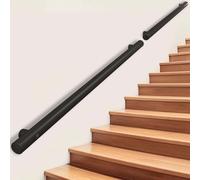 Kit de main courante en acier inoxydable 30 cm-600 cm, barre de maintien de sécurité pour escalier industriel avec supports muraux, pour intérieur et extérieur(150cm)