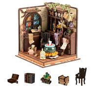 Kit de maison d'angle miniature à monter soi-même, maison de poupée, mini pièces détaillées pour débutants et adultes, cadeau d'anniversaire (atelier d'alchimie)