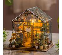 Kit de maison de beurre avec meubles, mini maison de fleurs, bricolage, puzzle 3D fait à la main, assemblage, jouets de construction, décoration de chambre à coucher, maisons de courses QT-163