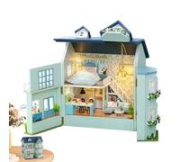 Kit de Maison de Bricolage - modèle en Bois Miniature de 25 cm, Projet d'artisanat Ouvert, lumière LED, Ensemble de Meubles | Gift de Maison de créative à la Main pour Les Amis de la fam