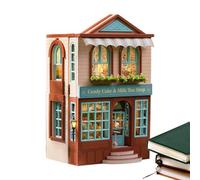 Kit de Maison de Bricolage - modèle en Bois Miniature de 25 cm, Projet d'artisanat Ouvert, lumière LED, Ensemble de Meubles | Gift de Maison de créative à la Main pour Les Amis de la fam