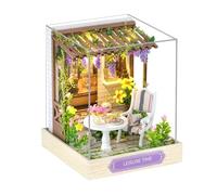 Kit de maison de poupée - Décoration de maison miniature avec lumière - Kit de travaux manuels pour construire une maison faite à la main | Pour adultes, enfants, salon, chambre, bureau, étagère salle