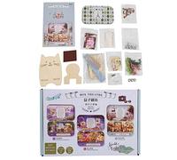 Kit de Maison de poupée en Bois à Faire soi-même, Maison de poupée Miniature avec lumières LED, Jouet d’Assemblage Artisanal pour Adolescents et Adultes, Comprend Toutes Les pièces (Q-012 Flâner dans