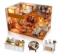 Kit de maison de poupée miniature à faire soi-même avec meubles et housse anti-poussière, kit de petite maison à construire pour adultes, cadeau de loisirs créatifs pour le jour de Noël, loft de style