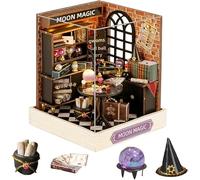 Kit de maison de poupée miniature à faire soi-même en bois avec housse anti-poussière - Kit de construction de maison miniature pour anniversaire