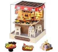 Kit de maison de poupée miniature à faire soi-même en bois avec housse anti-poussière - Kit de construction de maison miniature pour anniversaire