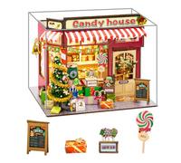 Kit de maison de poupée miniature à faire soi-même - Maison de poupée en bois avec lumière LED - Cadeau créatif pour la famille et les amis (avec housse anti-poussière)
