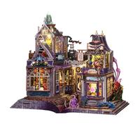 Kit de maison de poupée miniature à faire soi-même, mini maison de poupée 3D faite à la main avec lumière LED pour meubles, maison de poupée pour adultes à construire, maison de poupée Magic Shop