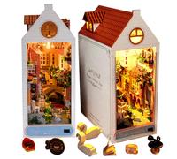 Kit de maison de poupée miniature à monter soi-même, maison de poupée miniature sur le thème de la ville antique, décoration de bureau pour adulte, cadeau de Noël ou d'anniversaire