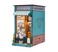 Kit de Maison de Poupée Miniature à Monter Soi-Même, Mini Modèle 3D pour Café Librairie Boucle en Bois Assemblage Artisanat de Diorama Ensemble de Construction de Maison (Librairie)