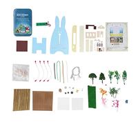 Kit de Maison de poupée Miniature assemblé par Bricolage, Cadeau de Maison de poupée en Bois pour Enfants, Projet de Bricolage créatif avec des matériaux en Bois Composite,