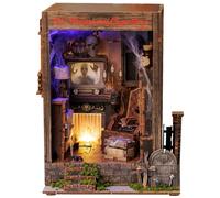 Kit de maison de poupée miniature en bois 3D à faire soi-même, cadeau pour adultes, maison hantée fantôme avec lumière LED