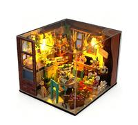 Kit de maison de poupée miniature en bois à monter soi-même, avec ensemble de meubles, puzzle 3D, jouets de construction à assembler à la main, idéal comme cadeau d’anniversaire. QT-175 With Cover