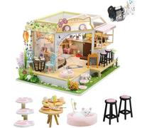 Kit de maison de poupée miniature en bois pour chat à faire soi-même avec meubles et musique, cadeaux créatifs pour amis et parents
