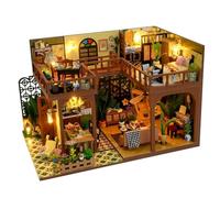 Kit de maison de poupée miniature fait à la main - Modèle de villa vintage avec mouvements musicaux - Décoration d'intérieur pour adultes - Pour Halloween, Noël, anniversaire