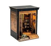 Kit de maison de poupée miniature japonaise à faire soi-même en bois de style traditionnel pour coin de livre et allée, kit de construction artisanal avec lumières LED, meubles et accessoires pour