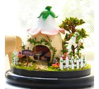 Kit de Maison en Bois Bricolage Modèle de Construction Miniature à Main avec des Lumières LED pour Décoration de Noël Cadeaux d'anniversaire de Noël pour Enfants Lovers (Langue de Fleur de)