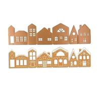 Kit de Maison en Carton de Noël en Pain d'épices avec lumières LED - Ensemble d'affichage créatif pour décoration intérieure Vacances, 99 x 25 cm, scène Festive à Faire soi-même, Accessoires co