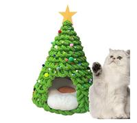 Kit de maison en forme d'arbre de Noël pour chat, chaton - Matériel de meubles - Confortable - Niche - Tente - Pour chats et chiens - Famille d'hiver