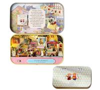 Kit de maison miniature à faire soi-même avec meubles, maison de poupées en bois, mini boîte en fer, modèle de maison fait à la main pour adolescents et adultes