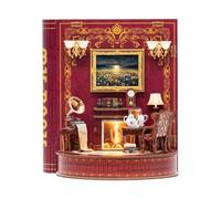 Kit de maison miniature à faire soi-même, kit d'angle pour adultes, puzzle en bois avec LED, cadeau d'Halloween/Noël/d'anniversaire pour la famille/les amis, théâtre de livres