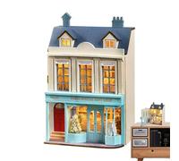 Kit de maison miniature à faire soi-même, maison de poupée en bois ouvrable avec LED, ensemble de meubles créatifs, mini projet artistique, kit de bricolage personnalisé, cadeau unique pour la famille