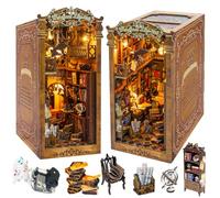 Kit de maison miniature à faire soi-même, style européen pour coin de livre, design miroir illusion, maison de poupée miniature, bibliothèque, décoration de bureau, modèle de créativité pour femmes et