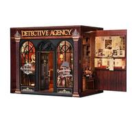 Kit de maison miniature à monter soi-même, maison de poupée pour adultes, cadeau d'anniversaire, de Noël pour la famille et les amis, petite maison préfabriquée avec lumières LED, agence de détective