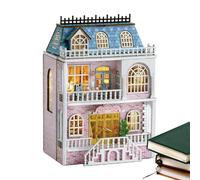 Kit de maison miniature de bricolage - Kits de fournitures d'artisanat | Hobby Craft Project, collection Hobbyy Modell, Housse de poupées en bois ouvertes avec LED, 3 D Houses Doll Model Craftt pour H