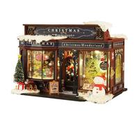 Kit De Maison Miniature De Noël,Maisons De Noël Miniatures,Kit Tiny House Maison De - Maisons De s en Bois avec Arbre De Et Meubles, De De Créative, Décorations De No