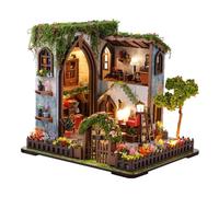 Kit de Maison Miniature DIY Maquette 3D en Bois Réaliste avec Lumière | Puzzle à Construire pour Chambre Salon Bureau Étagère Table Bureau Meuble Rangement