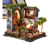 Kit de Maison Miniature DIY Modèle en Bois Fun et Réaliste avec Lumière | Modèle de Pièce Maison à Construire Puzzle pour Chambre, Bureau, Salon, Studio, Bibliothèque, Table