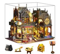 Kit de maison miniature en bois à faire soi-même - Maison de poupées en bois pour adultes - Avec lumière LED - Cadeaux créatifs pour Noël