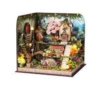 Kit de maison miniature - Maison de fleurs faite à la main - Kit créatif de décoration de table pour les vacances, librairie, chambre à coucher, décoration d'étagère