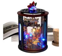 Kit de maison miniature, modèle en bois/PVC | Ensemble de lumière nocturne LED de 420 g, ce coin créatif pour livres fait à la main avec manuel d'orientation est une décoration d'écrit