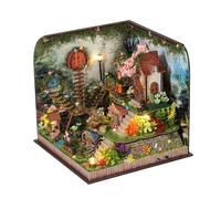 Kit de Maison Minuscule, 7.87x7.68x7.68 Pouces Modèle de Maison Artisanale pour bâtiment créatif, Miniature avec Conception détaillée, Accessoire d'affichage pour la libraire Bibliothèque Holiday