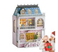 Kit de maison Openable DIY Mini Doll - Ensemble de meubles miniatures LED en bois - Projet créatif - Kit d'assemblage de décoration artistique - Cadeau personnalisé parfait pour les collectionneurs de