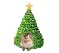 Kit de maison pour chat avec arbre de Noël | Ensemble de matériaux pour chaton, niche, tente confortable, meubles pour chats, chiens, animaux de compagnie, famille d'hiver