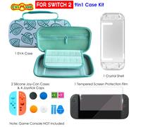Kit de mallette de transport pour Switch 2, sac de rangement de coque rigide portable de protection pour console NS2 Animal Crossing, étui ravel pour NS 2 Green